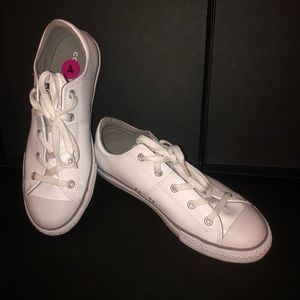 Leather, white converse - worn once!